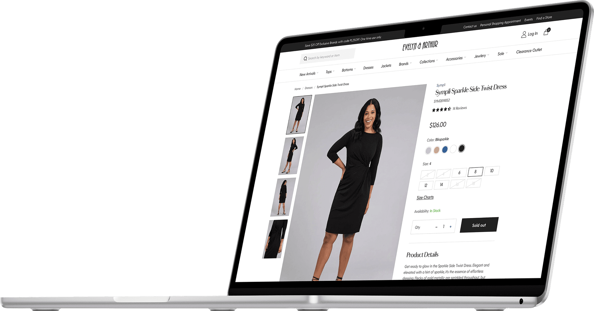 Evelyn & Arthur website on laptop