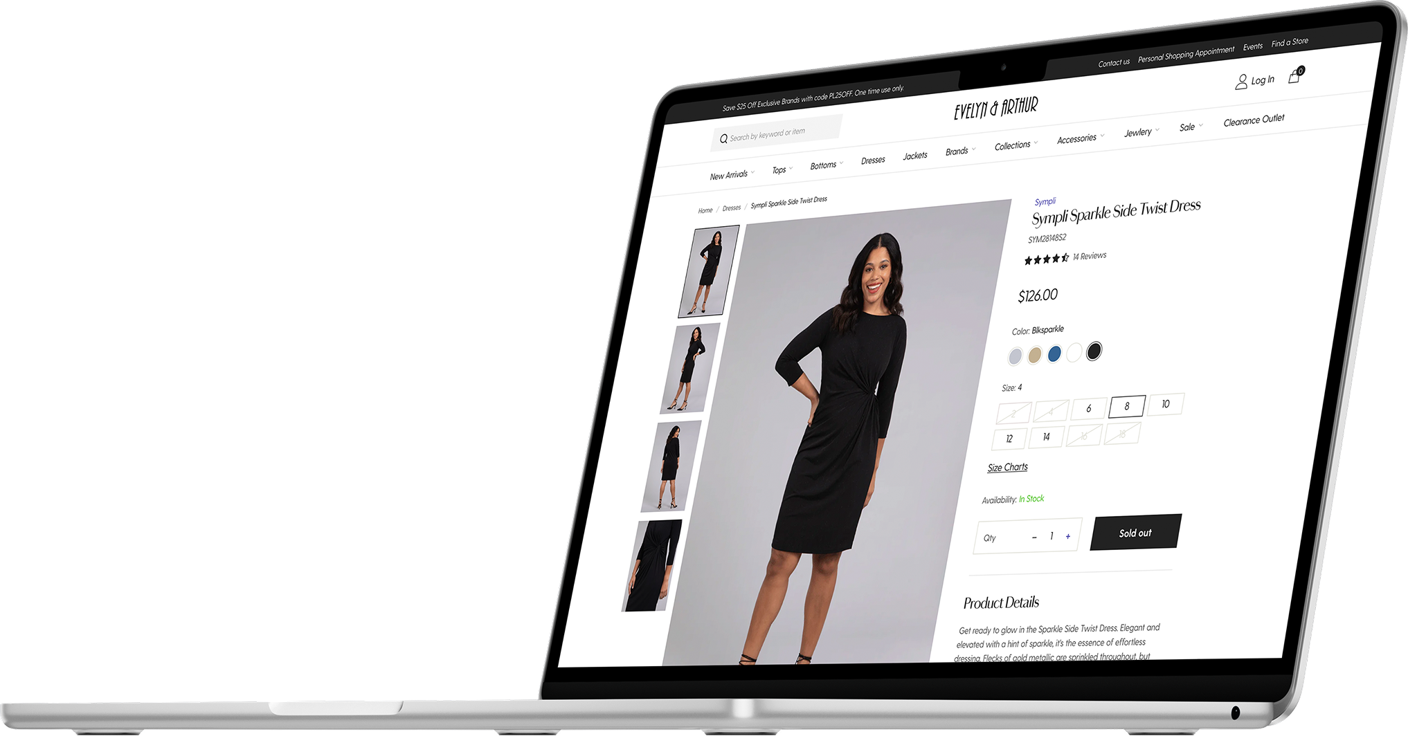 Evelyn & Arthur website on laptop