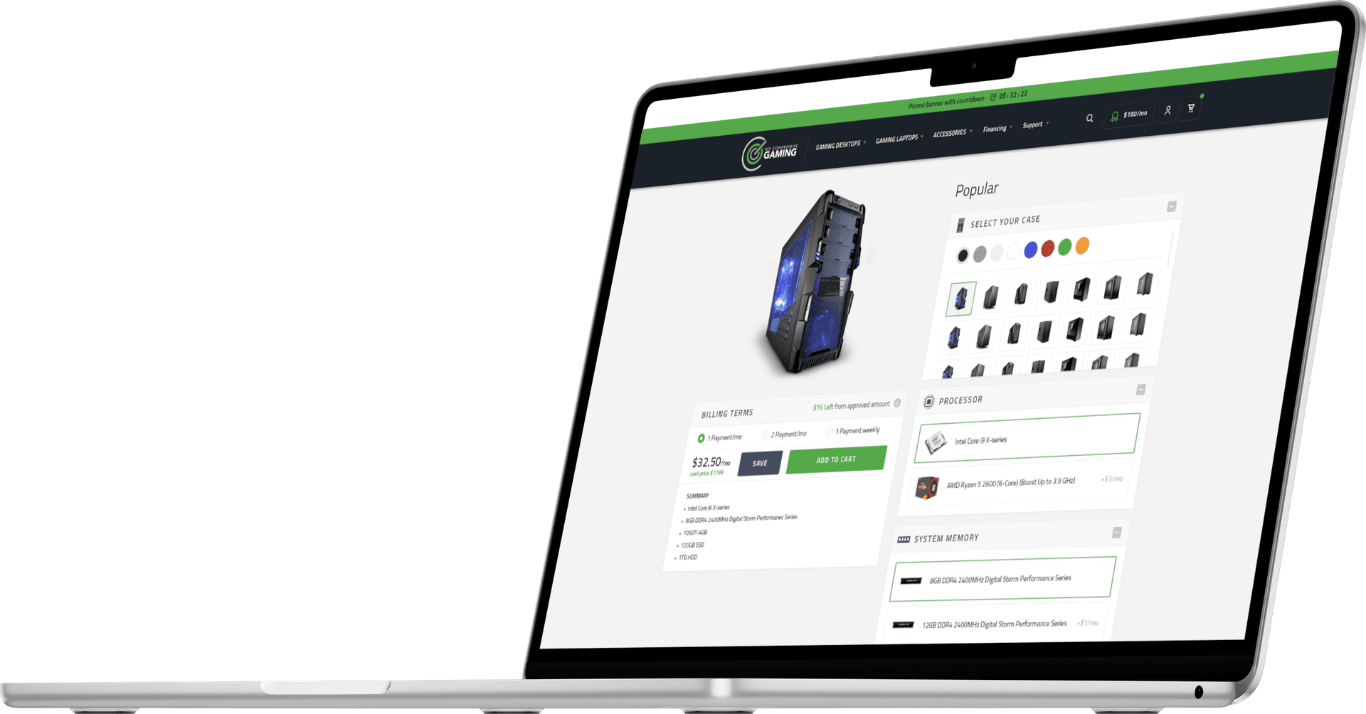 No Compromise Gaming product view