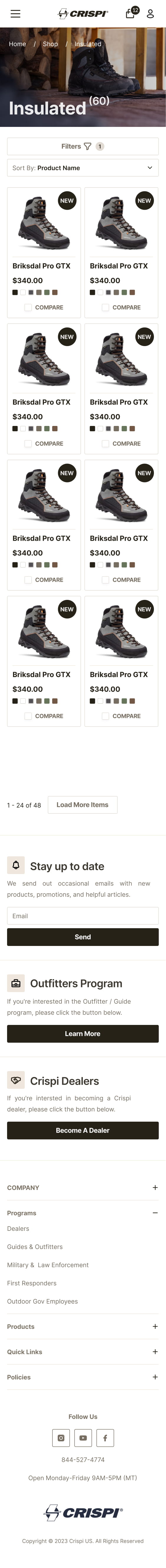 CRISPI USA catalog page